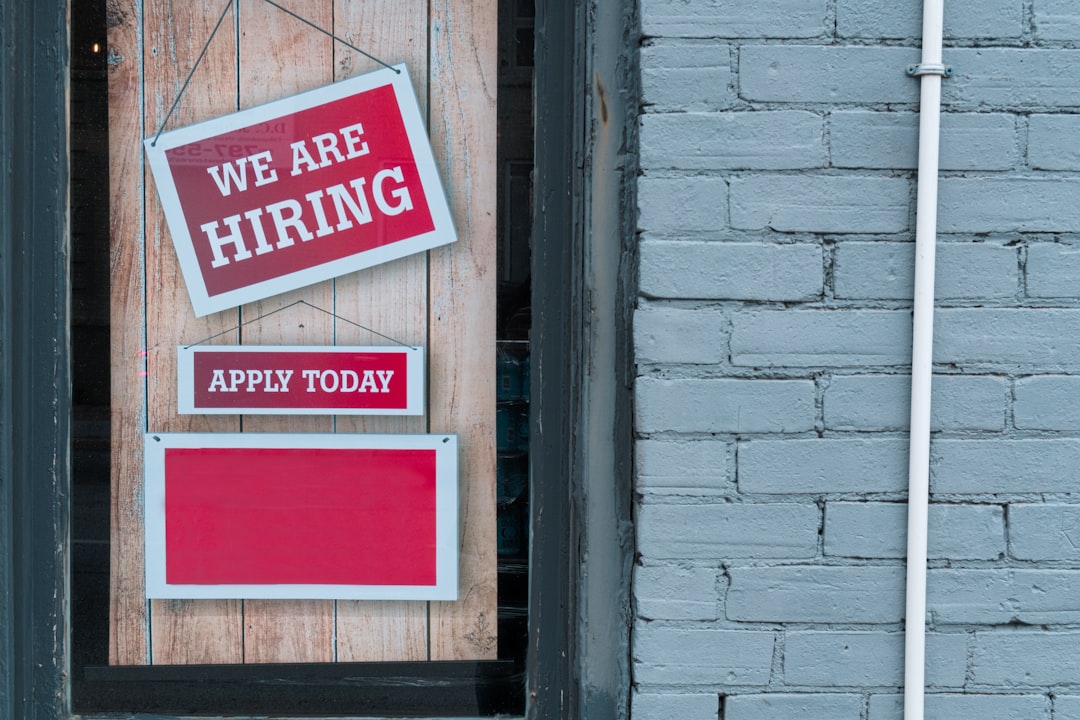 we are hiring sign for marketing job recruitment