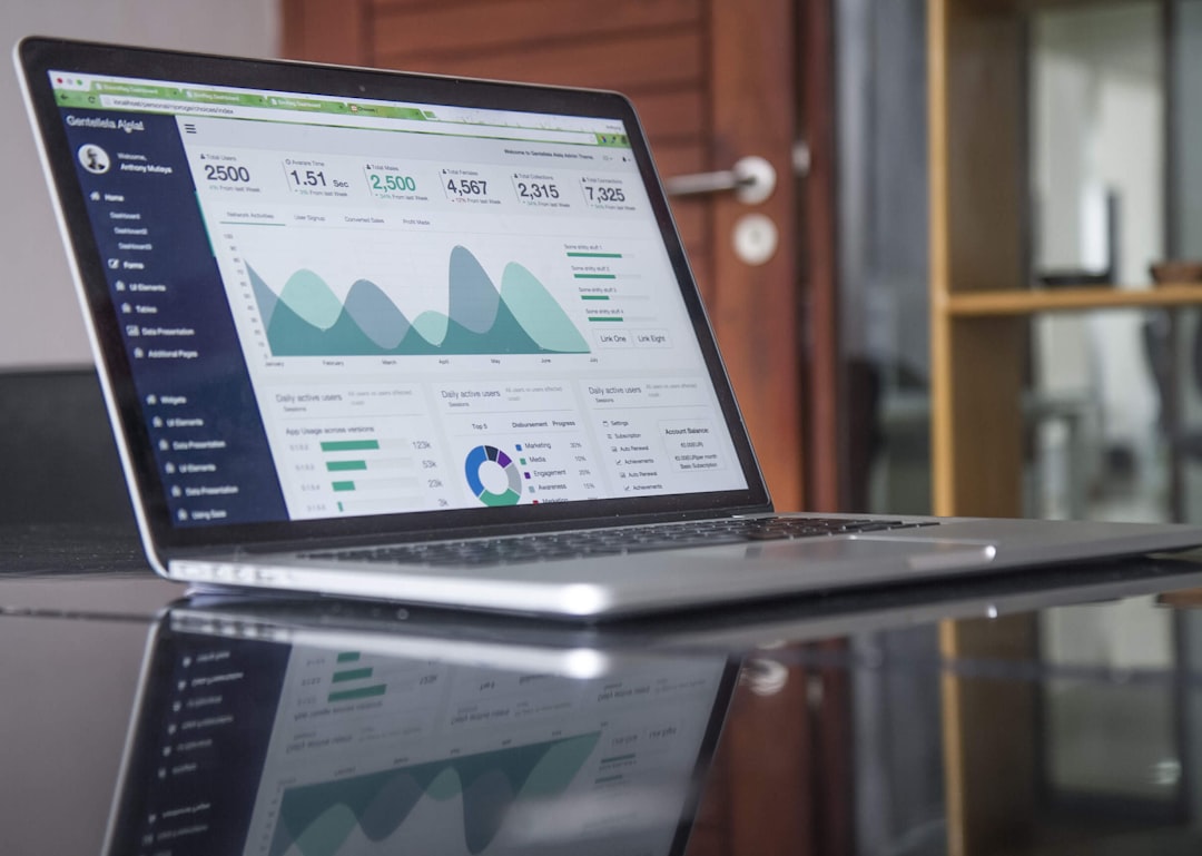 laptop showing marketing analytics data chart