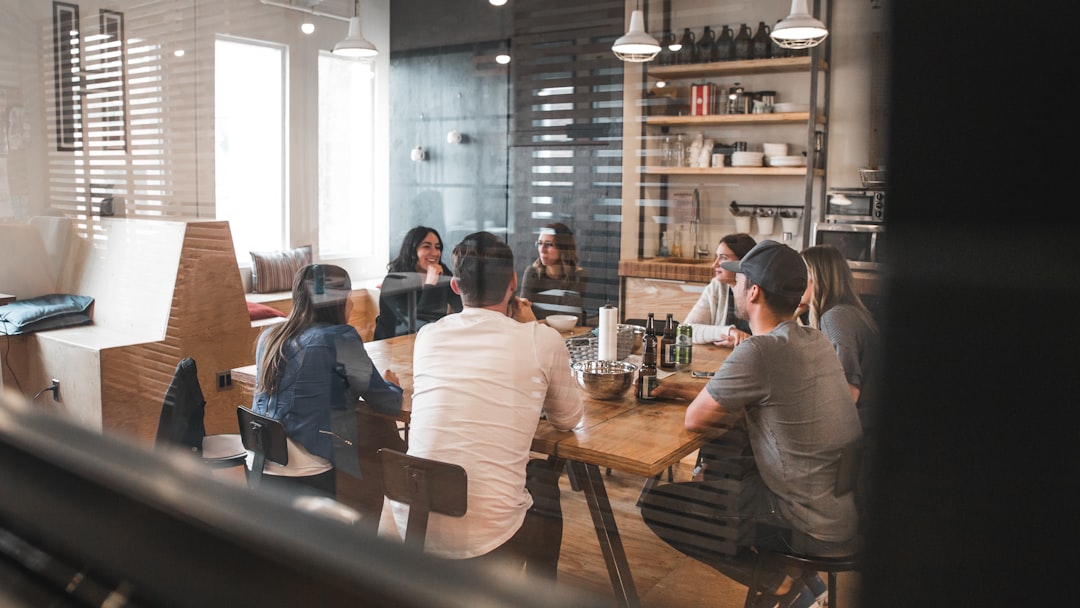 marketing team collaboration in workspace