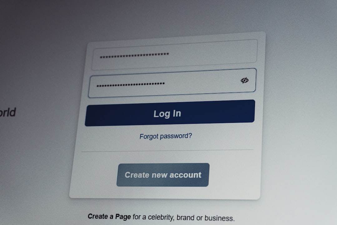 Facebook login screen with username and password fields