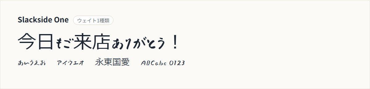 Slackside Oneの表示見本