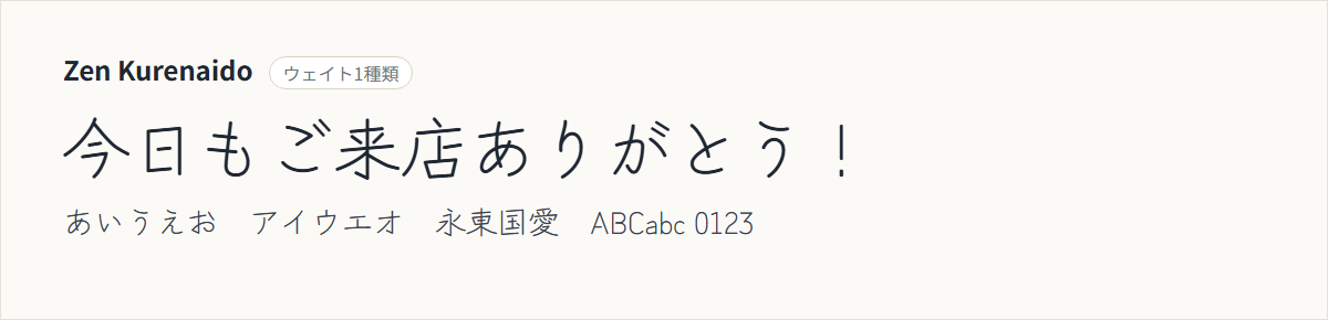 Zen Kurenaidoの表示見本